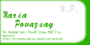 maria povazsay business card